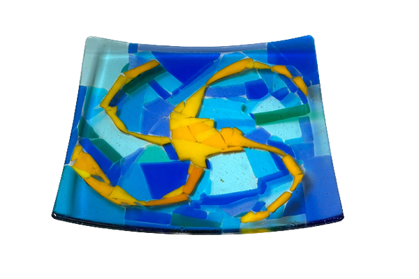 fused glass tray