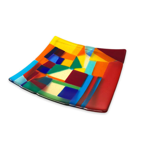 fused glass tray