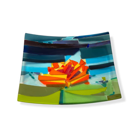 fused glass tray