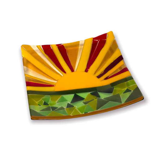 fused glass tray